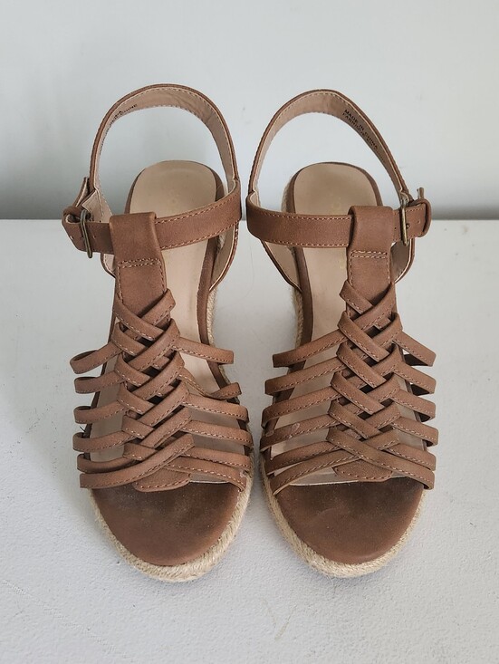 Joe Fresh Shoes - New Joe Fresh Tan Woven Espadrille Wedge Sandals